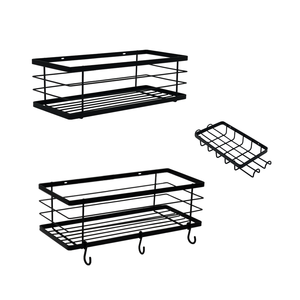 Estante de ducha colgante de acero inoxidable y metal, tipo torre, <span class=keywords><strong>con</strong></span> ventosas, sostenible, <span class=keywords><strong>con</strong></span> bandeja para bolsas, proveedor de plástico en Pakistán - Product Image 2