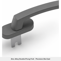 Poignée de fenêtre moderne robuste pour portes et fenêtres à battants en PVC, fourche en acier inoxydable, levier en alliage d'aluminium, approvisionnement en gros OEM