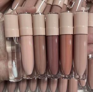 Barra de labios de lujo sin etiqueta, lápiz labial líquido Rosa Nude, conjunto de brillo de labios vegano, Base de brillo de labios - Product Image 1