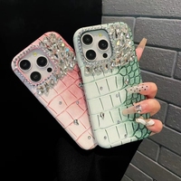 Top pour IPhone 13pro couverture de téléphone portable de haute qualité Crocodile en cuir Pu diamant Bling paillettes concepteur coque de téléphone de luxe