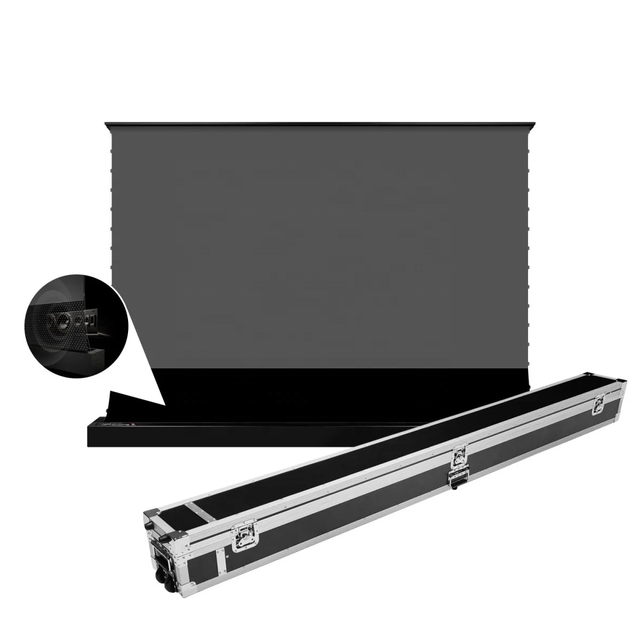 4K UHD Portable Motorized Floor Projection Screen Ambient Light Rejecting with 16:9 Format ALR Motorised Screens