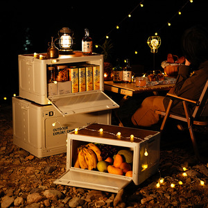 Boîte de rangement pliable en plastique à roulettes à ouverture latérale 30L-40L Style japonais Camping en plein air Vêtements Livres Coffre Boîte de rangement - Product Image 2