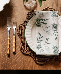 Woven Natural Rattan Placemat Heat Resistant Braided Wicker <b>Table</b> <b>Mats</b> Decor for Wedding Decoration - Product Image 1