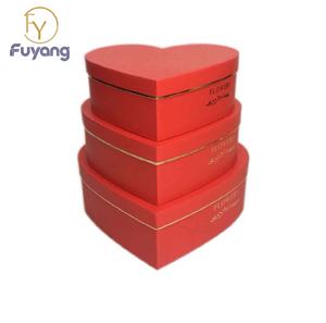 Подарочный набор из трех предметов в форме сердца из переработанной матовой художественной бумаги, картонная упаковка с лакированием, элегантная коробка для цветов, изготовленная на заказ на фабрике. - Product Image 3