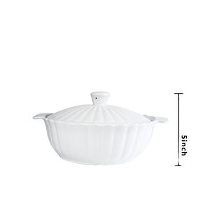 Casserole en céramique avec couvercle pour four, Mini Cocotte 1 Quart de plat de cuisson à lasagnes profondes - Product Image 1