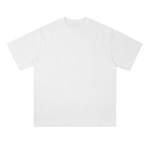 Camiseta de algodón de color sólido 400gsm peso pesado desgastado de gran tamaño Unisex manga corta con cuello redondo - Product Image 1