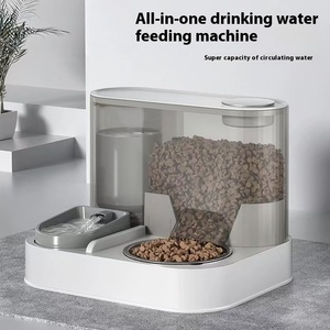 Xl Maat Geïntegreerde Pet Water Dispenser Dubbele Roestvrijstalen Kommen Duurzaam Automatisch Kattenhondenvoer Water Drinksysteem - Product Image 2