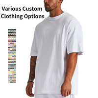 T-shirts vierges 100 % coton épais pour hommes, personnalisables par impression DTG et DTF, coupe oversize streetwear, vente en gros