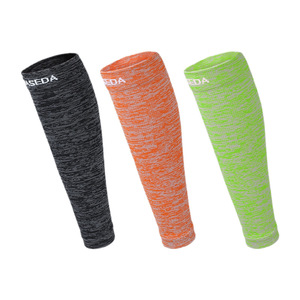 เครื่องอุ่นขาแบบรัดกล้ามเนื้อ ผสมผสานสแปนเด็กซ์ สำหรับทุกเพศ เหมาะสำหรับวิ่ง ฟิตเนส กระโดดเชือก ช่วยพยุงน่อง ไซส์ S M L สีส้ม เขียว เทา - Product Image 5