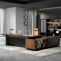 Mobilier moderne de direction au design populaire Table de bureau de luxe pour le travail Bureau de meubles de haute technologie moderne pour PDG et patron