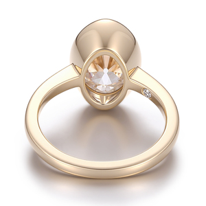 แหวนเพชรทรงรี 4 กะรัต แบบ Old European cut เพาะเลี้ยงในห้องปฏิบัติการ ตัวเรือนทองคำแท้ 18K สำหรับผู้หญิง แหวนหมั้น แหวนแต่งงาน แหวนสั่งทำพิเศษ - Product Image 2