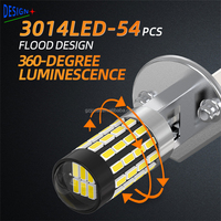 Feux antibrouillard LED H1 H3 3014, 54 LED, 6000-6500K, DRL pour voiture, 24V, ampoule de conduite universelle en aluminium pour voitures et camions