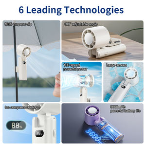 Ventilador de Mano Portátil Recargable USB de 3600mAh, Mini Ventilador Plegable Tipo Paraguas con Cinco Velocidades y Motor sin Escobillas de Bajo Consumo - Product Image 2