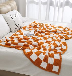 ผ้าห่มถักลายตารางหมากรุกแบบนุ่มผ้าห่มคลุมเตียงโพลีเอสเตอร์สำหรับการเดินทางโซฟาโซฟาตกแต่งบ้านขายส่ง - Product Image 4