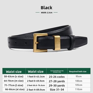 Vente directe usine – <span class=keywords><strong>Ceinture</strong></span> large en cuir de vachette véritable haut de gamme pour femme, boucle <span class=keywords><strong>noire</strong></span> pour jeans, marque de créateur, <span class=keywords><strong>ceinture</strong></span> YS - Product Image 6