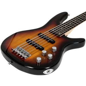 Basso Elettrico OEM Glarry Gib a 5 Corde Full Size con Pickup SS e Kit Amplificatore Colore Sunset per Esperti - Product Image 4