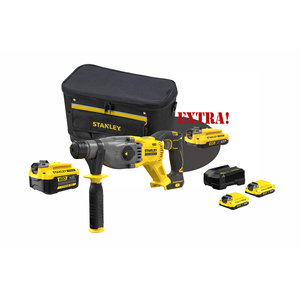 Kit Trapano Tassellatore Rotativo Brushless STANLEY SDS-Plus 18V V20 UTU0045 ACC0147 + Batteria al Litio 4.0Ah per Calcestruzzo - Product Image 1