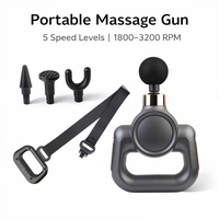 Pistolet de massage professionnel portable 30W 3200 tr/min 5 vitesses silencieux pour tissus profonds, moteur sans balais rechargeable, batterie lithium-ion, 4 têtes