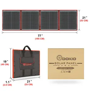 Dokio 18v 150w linh hoạt có thể gập lại di động bảng điều khiển năng lượng mặt trời chăn bộ dụng cụ cho cắm trại ngoài trời xe rv thuyền du lịch nhà