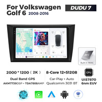 MEKEDE DUDU7 12+512G Autoradio Android Auto Lecteur Multimédia GPS Navigation Écran 2K pour Volkswagen Golf 6 2008-2016