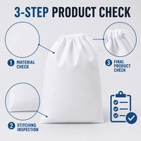 Sacs cadeaux en coton blanc avec cordon de serrage pour les faveurs de mariage, les boutiques, l'emballage de détail, fournisseur de logos personnalisés