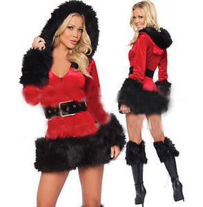 महिला सेक्सी फैंसी हूडेड ड्रेस सांटा क्रिसमस पोशाक - Product Image 2