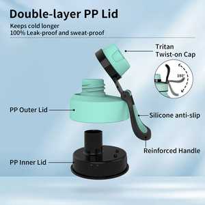 Botol <span class=keywords><strong>Shaker</strong></span> Dinding Ganda Vakum Terisolasi Baja Tahan Karat dengan Tali Pengikat, Menjaga Dingin 12 Jam, Bebas BPA, Ramah Lingkungan, <span class=keywords><strong>Blender</strong></span> Protein - Product Image 5