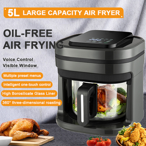 Nouveau modèle 5L <span class=keywords><strong>friteuse</strong></span> électrique intelligente numérique <span class=keywords><strong>sans</strong></span> <span class=keywords><strong>huile</strong></span> en verre transparent avec visualisation bol en verre transparent - Product Image 2