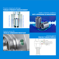 Insert fileté en fil d'acier inoxydable DIN8140 SUS304 FH-Flight, tailles personnalisables, manchon de réparation de filetage métrique, service OEM/ODM