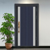 Porte d'entrée extérieure en acier insonorisée et sécurisée, design moderne, pour maisons, avec serrure intelligente, pour villas et espaces extérieurs