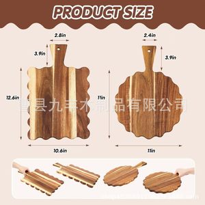 Tabla de cortar de madera Autonomy con forma irregular, apta para alimentos, para camping, plato para carne - Product Image 5
