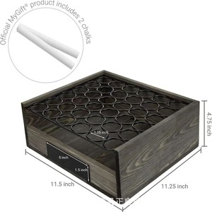 Estante de Almacenamiento de Huevos de Madera Gris Retro de Doble Capa Desmontable para Encimera de Cocina - Product Image 4