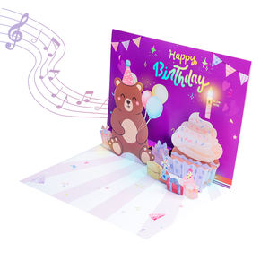 Tarjeta de Felicitación Musical Emergente de 90 Grados Personalizada con Diseño de Pastel Arcoíris, Libro de Sonidos, Papel Blanco como la Nieve, Impresión Offset para <span class=keywords><strong>Cumpleaños</strong></span> - Product Image 3