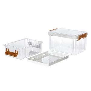 2 tầng ngăn xếp hộp lưu trữ 475 ml + 780 ml với nắp có thể tháo rời khóa chốt trong suốt chốt rõ ràng lưu trữ nhỏ Thùng - Product Image 4