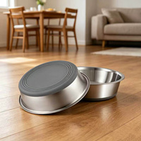 Bestseller - Gamelle classique en métal pour chien avec base antidérapante en silicone, facile à nettoyer, pour chiens et chats, modèle Y-102