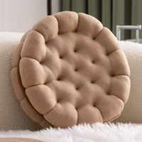 Coussins de sol orthopédiques modernes tissés en gros, rembourrage en coton PP anti-boulochage, coussin de siège en forme de biscuit