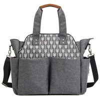 Sac de maman en tissu Oxford multifonctionnel de grande capacité, sac fourre-tout étanche pour poussette de bébé avec sacs à couches suspendus