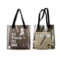 Sac de shopping transparent pour femmes, sac à main de plage en PVC transparent, logo personnalisé, sac de shopping givré, sac cadeau en plastique imperméable de grande taille