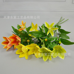 Fleur artificielle, bouquet de 3 orchidées vanille en soie rouge profond, décoration intérieure, ornement de mariage - Product Image 2