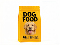 Emballage alimentaire pour animaux personnalisé avec valve et fermeture éclair, pochette à fond plat pour nourriture pour chiens, chats et animaux de compagnie, sac de 1 kg, 5 kg