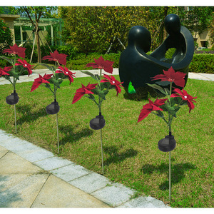 Fourniture transfrontalière solaire LED lumineuse lampe à fleurs artificielles arrangement saisonnier extérieur pour sol de cour de maison de noël - Product Image 2