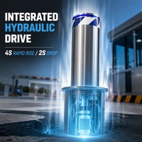 Borne de sécurité anti-émeute intégrée à levage hydraulique, à montage peu profond, avec éclairage LED et système de liaison pour le contrôle du trafic, en acier inoxydable 304
