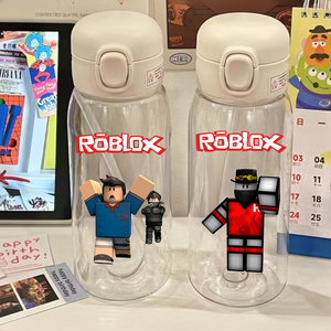 แก้วน้ำพลาสติกใสลายการ์ตูน <span class=keywords><strong>Roblox</strong></span> ขนาด 400/600 มล. พร้อมหลอดดูด ขวดน้ำลายหุ่นยนต์ DynaBlocks ของขวัญวันหยุดสำหรับเด็กผู้ชาย - Product Image 4