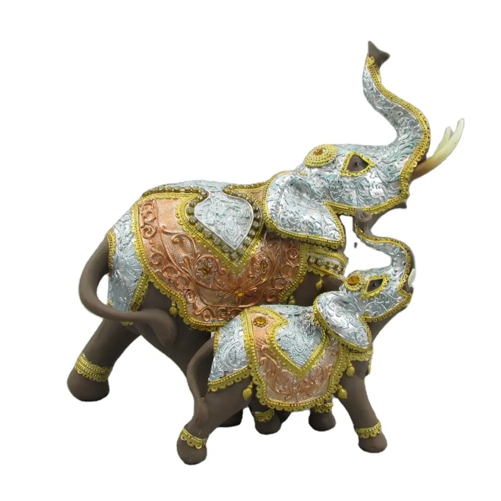 ED52482B Gajah Dekoratif India Murah Patung Koleksi Resin Patung Gajah Besar Dekorasi Patung