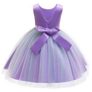 Robes en dentelle sans manches pour enfants, robes de princesse en tulle pour mariage, robes de demoiselles d'honneur - Product Image 2