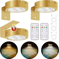 Sunaluna Lot de 3 lampes murales en plastique pour photos, télécommande, variateur d'intensité, minuterie, 3 modes d'éclairage, lampes magnétiques pour affichage d'art