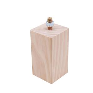 Квадратная ножка из необработанного каучукового дерева 53x53x100 мм - Product Image 1