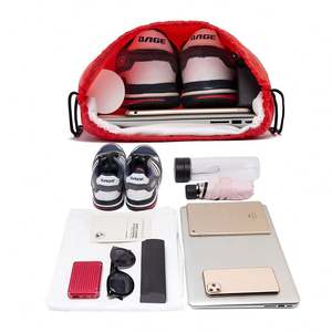 Sac à cordon portable, pliable, réutilisable, avec logo personnalisé, motif de dessin animé en polyester imperméable et écologique promotionnel OEM - Product Image 3