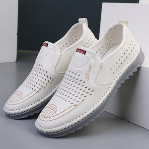 Chaussures bateau en daim pour homme, bout rond, respirantes, chaussures décontractées d'été, semelle en caoutchouc, doublure en coton - Product Image 4
