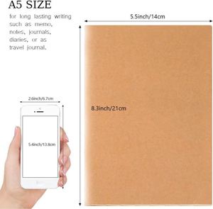 Bulk Cheap Brown Kraft <b>Journal</b> Notebook A5 Size Hardcover Leather Cover Sewing Binding 60 Sheets Gift Custom Design - Product Image 4